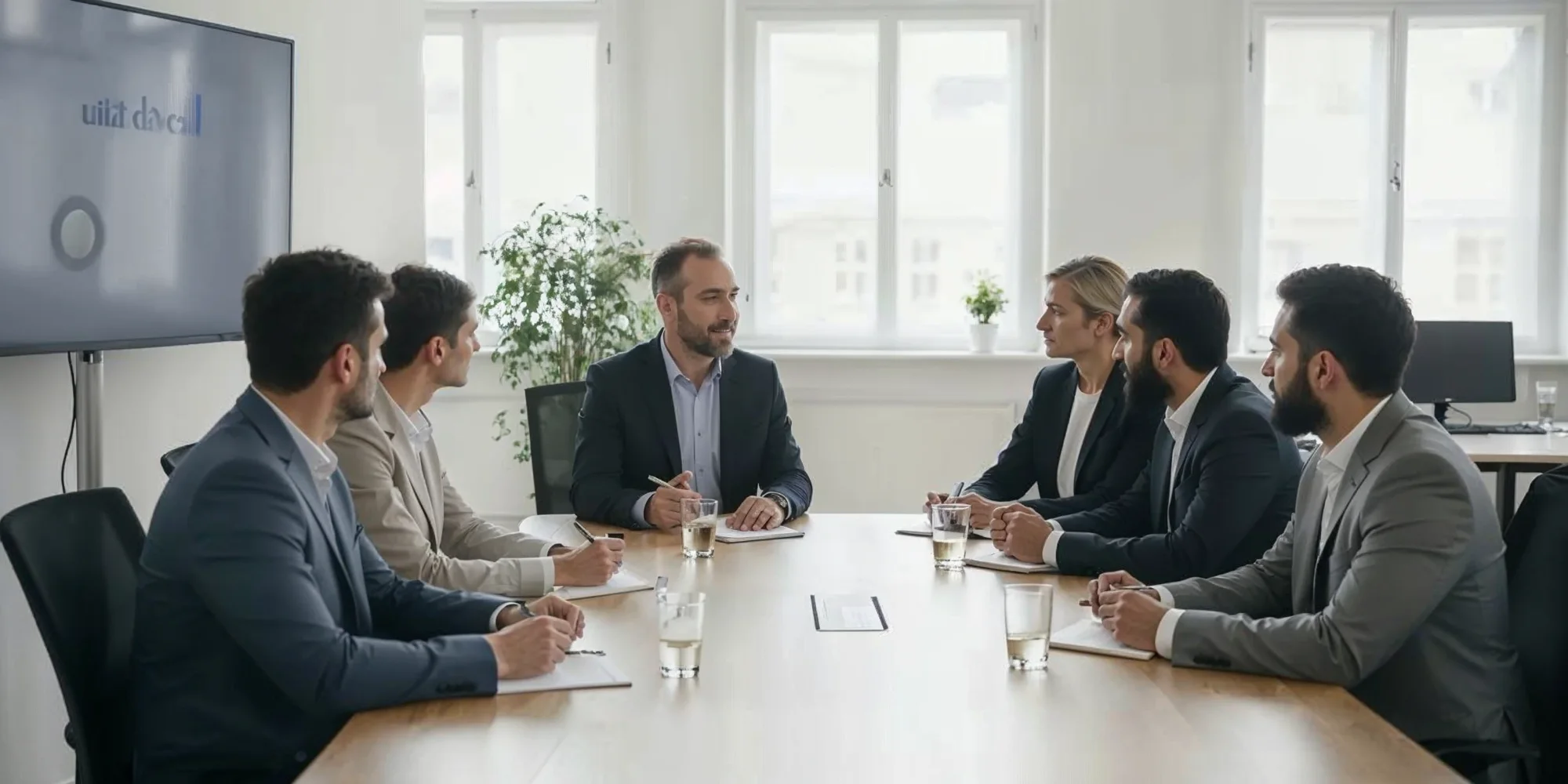 KI-erzeugtes Bild: Besprechung an einem Konferenztisch